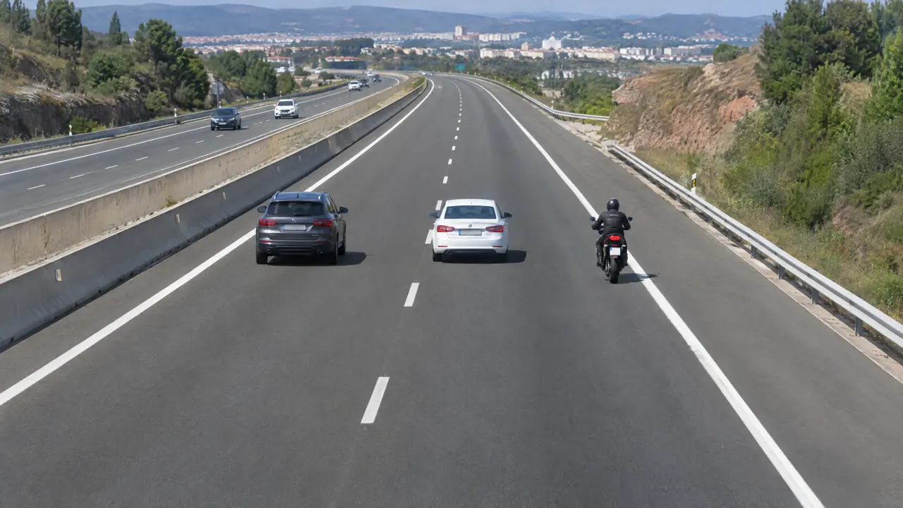 Ejemplo de carril en una vía española