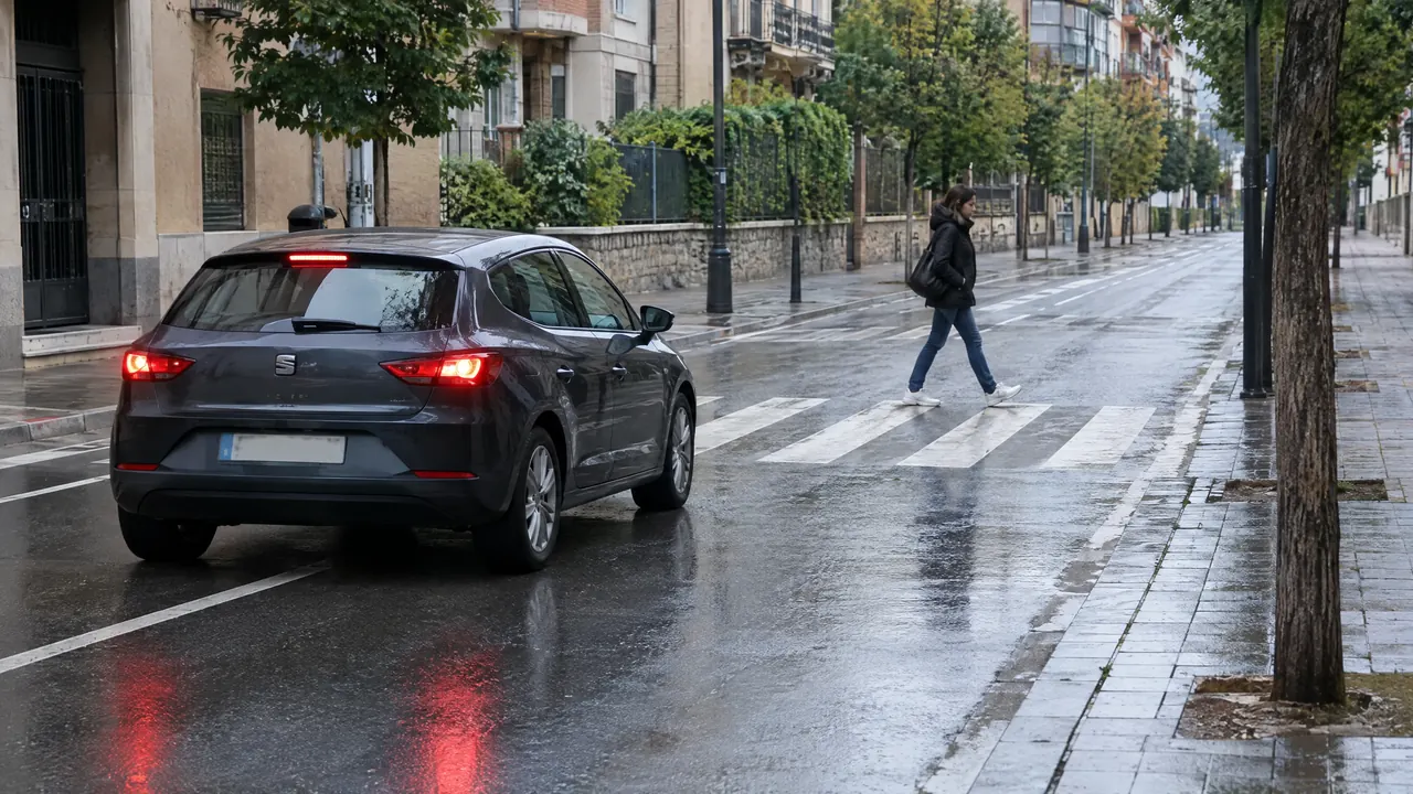 Ejemplo de distancia de detención en una vía española